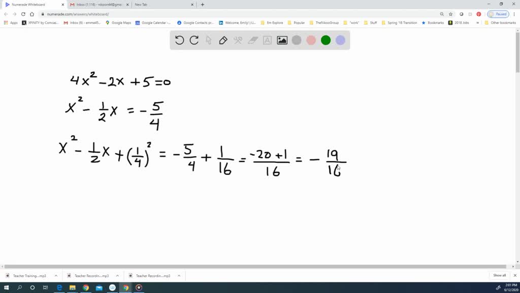 Solve quadratic equation by completing the square…