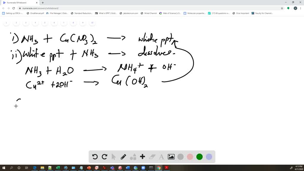SOLVEDWhen 6M ammonia is added gradually to aqueous copper(II) nitrate, a white precipitate