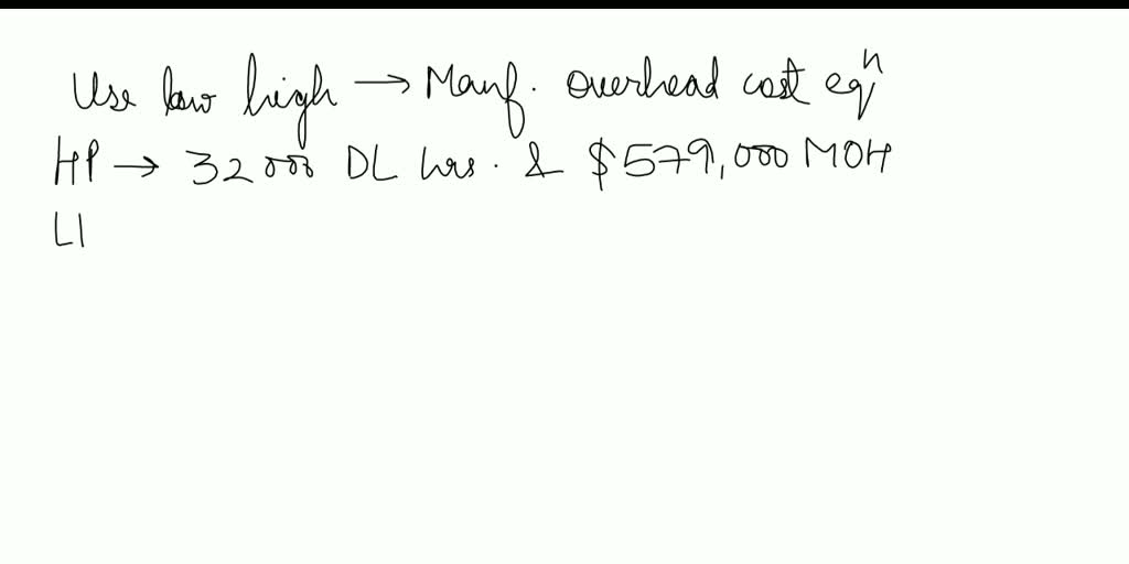 SOLVEDUsing the highlow approach to estimate cost drivers. Carney