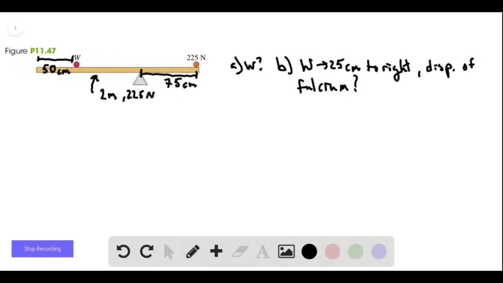 A uniform, 255N rod that is 2.00 m long carries a 225N weight at its