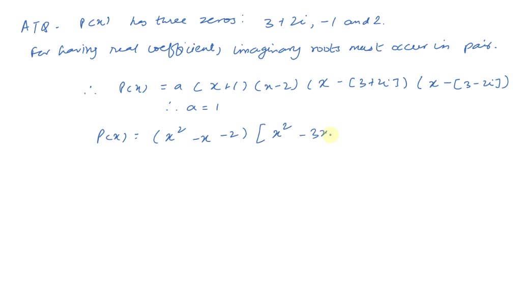 A polynomial f(x) with real coefficients and lead…