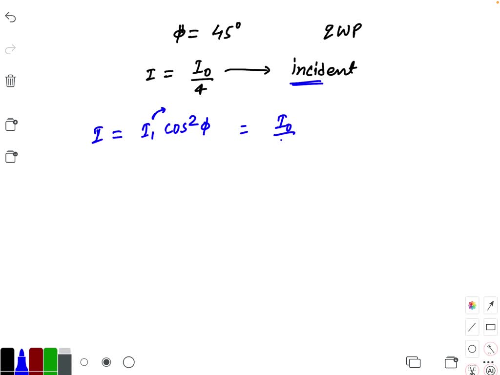 A quarterwave plate is rotated between two crossed polaroids. If an