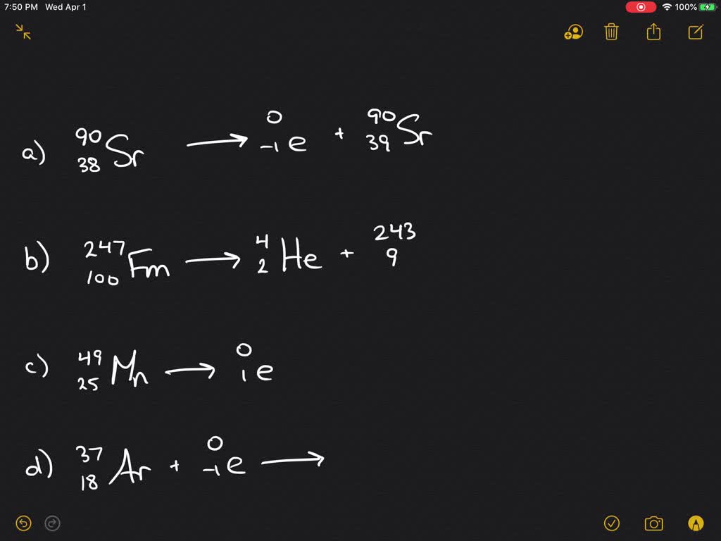 and balance the following nuclear equations. (a) 50^126