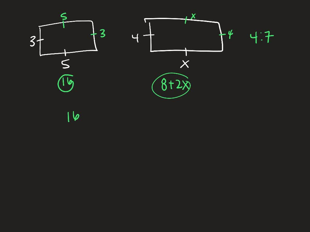 Solved:the Ratio Of The Perimeter Of Rectangle A B C D To The Perimeter Of Rectangle E F G H Is 4: 7 Find X (Figure Not Copy)