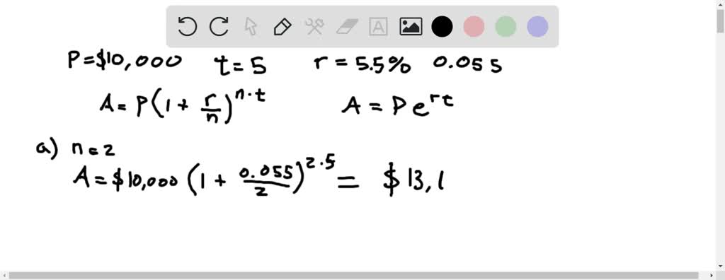 SOLVEDUse the compound interest formulas, A=P\le…