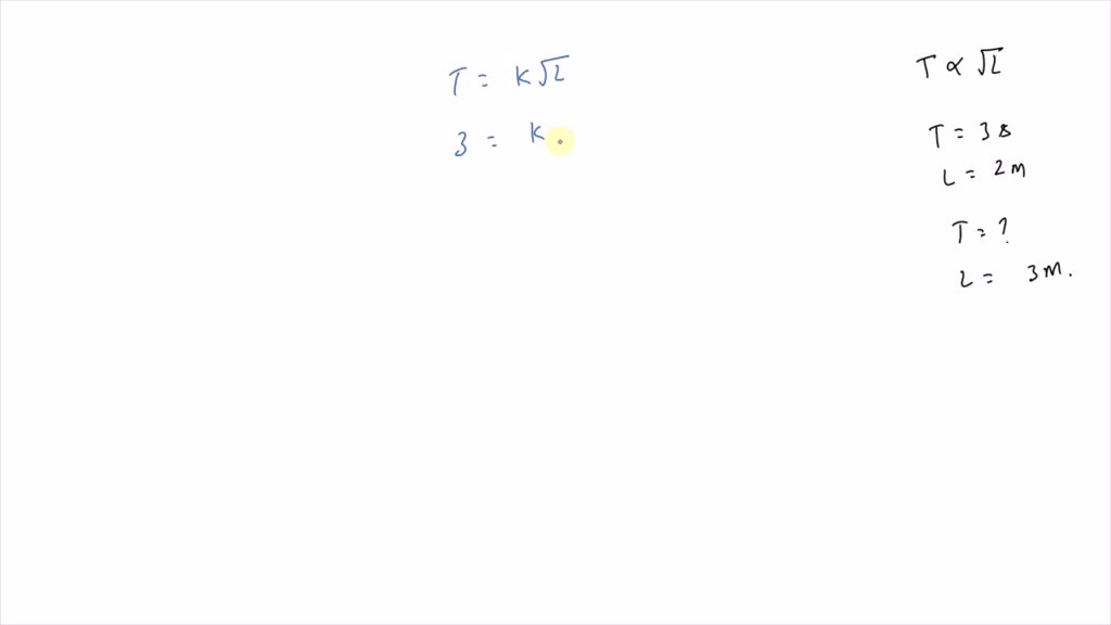 SOLVEDThe period of a pendulum when itâ€™s length is 105 I'm is 2 s