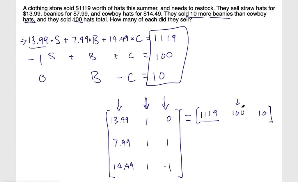 SOLVEDWrite a system of equations that represent…