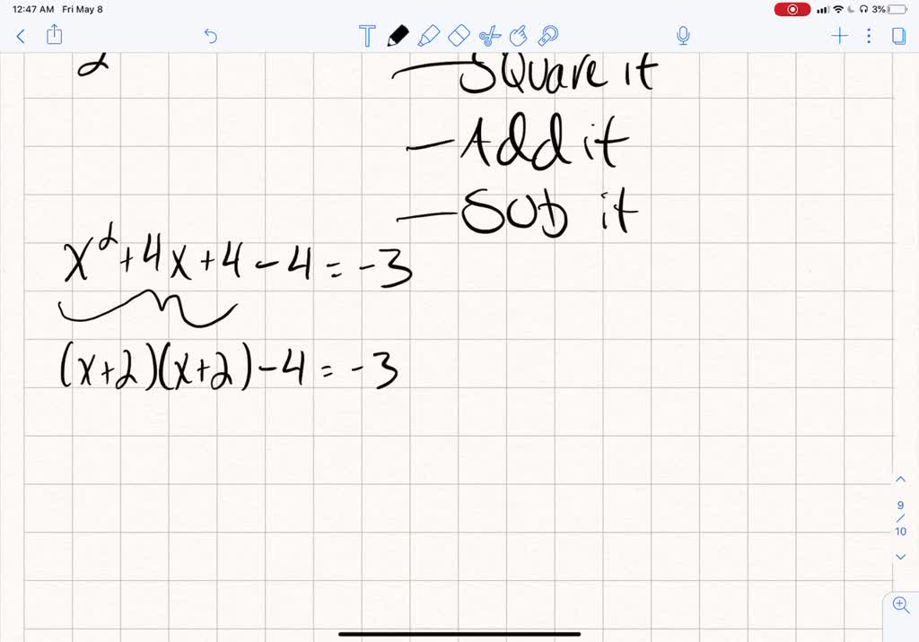 Solve by completing the square. 3 x^{2}+4 x1=0