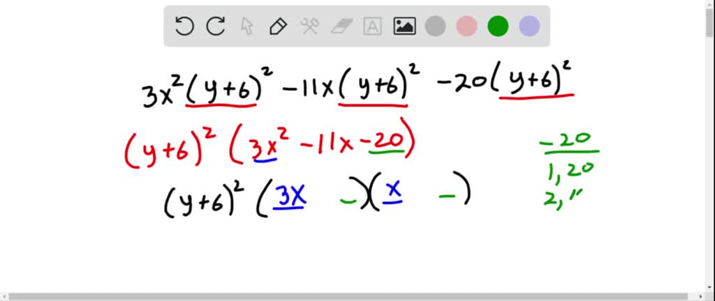 each factorization. 6 x^{2}+5 x y…