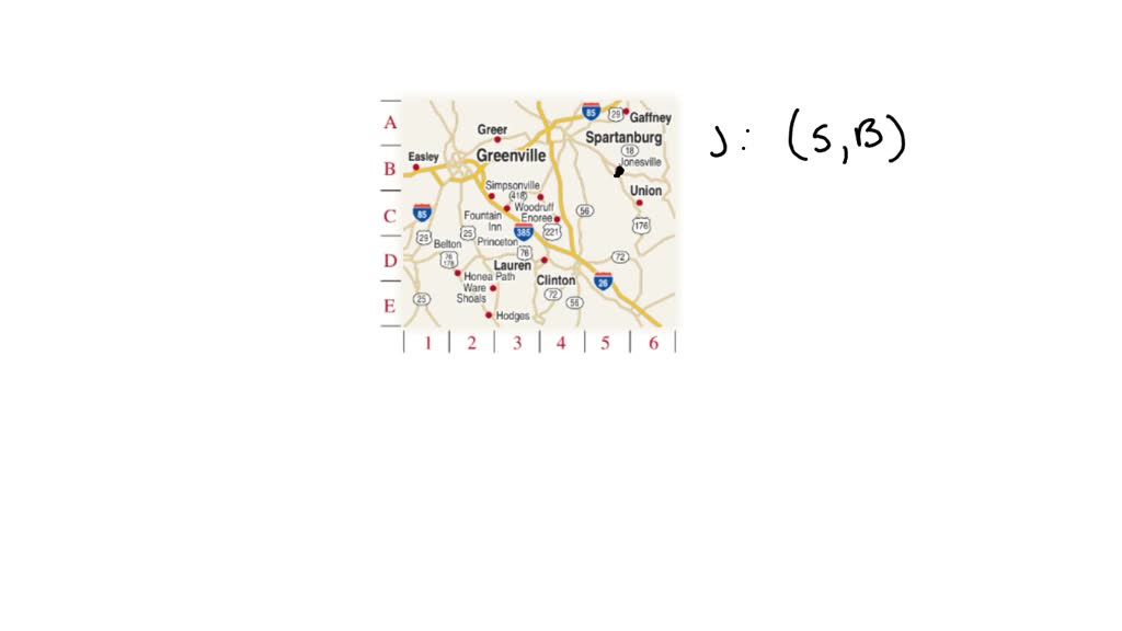 Road maps have a builtin coordinate system to help locate cities. Use the map below to find the