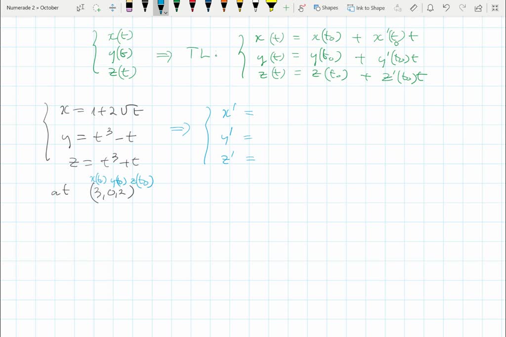 SOLVED2326 Find parametric equations for the tangent line to the