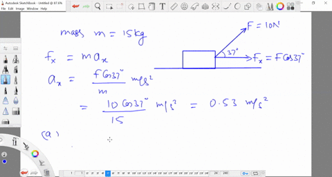 Solved:a Girl Pulls Her 15-Kg Wagon Along A Flat Sidewalk By Applying A 10-N Force At 37^∘ To The Horizontal. Assume That Friction Is Negligible And That The Wagon Starts From Rest. (