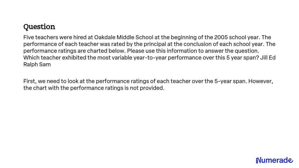 SOLVED Five teachers were hired at Oakdale Middle School at the