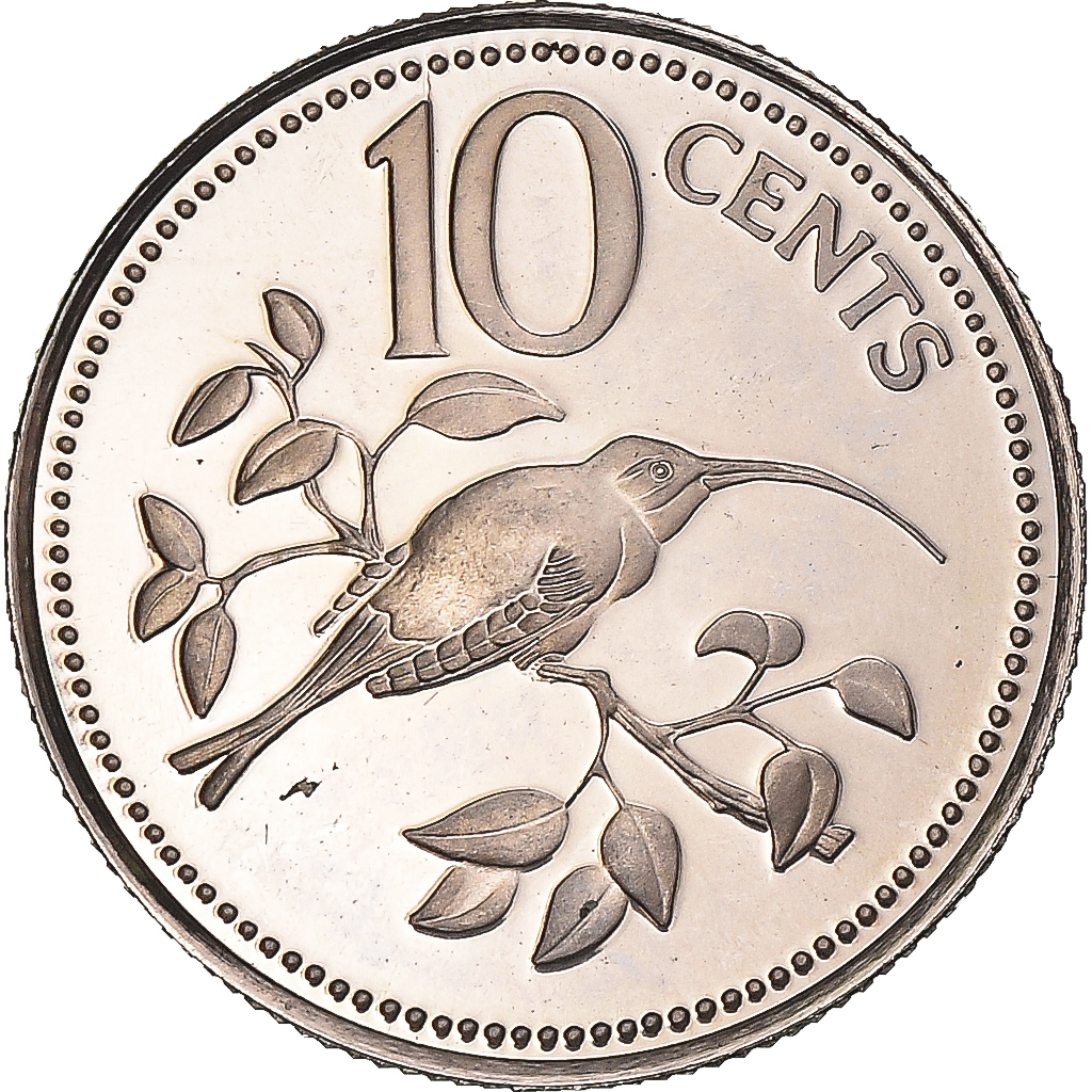 Coin, Belize, 10 Cents, 1975, Franklin Mint, Proof, , Coppernickel