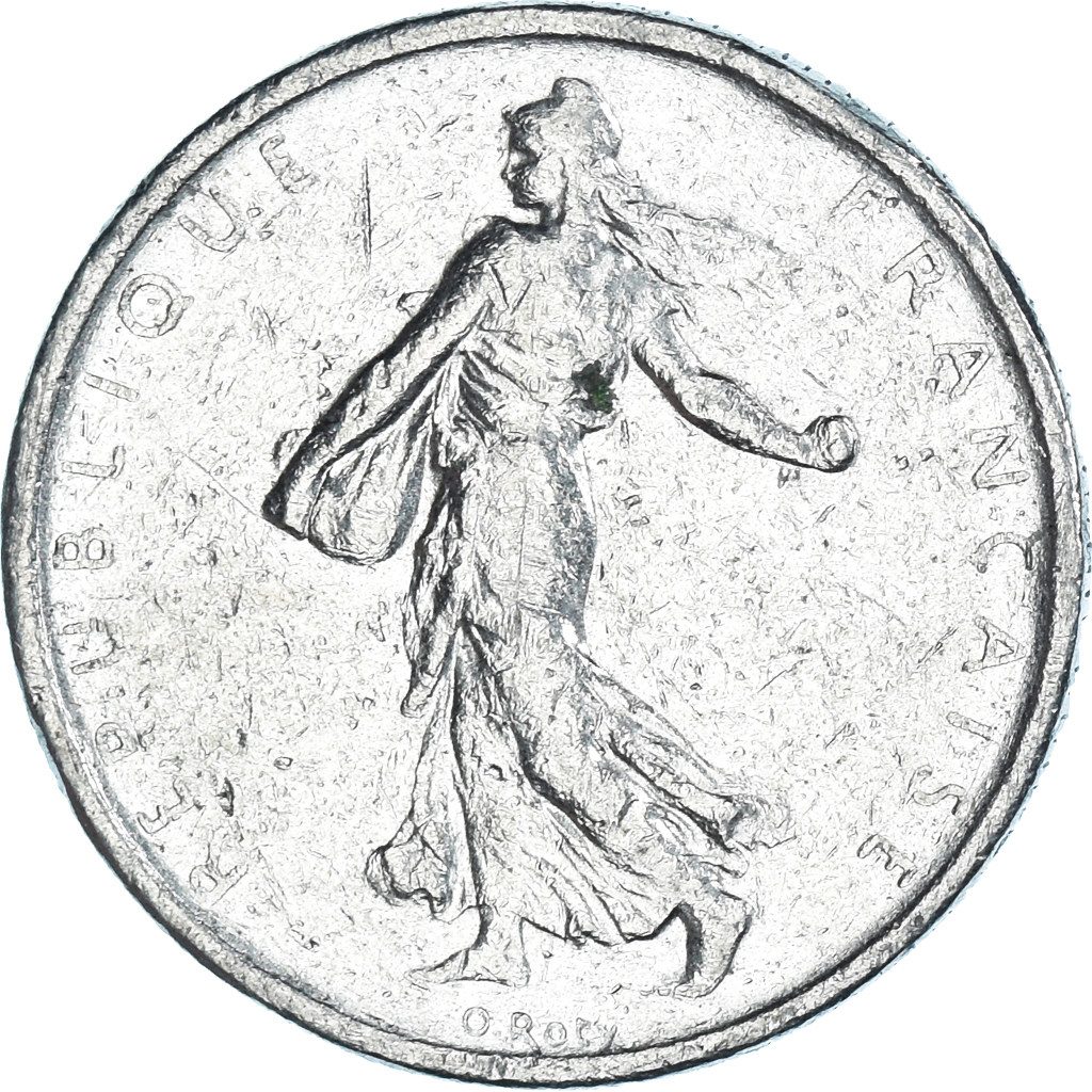 Coin, France, 1/2 Franc, 1965 European Coins