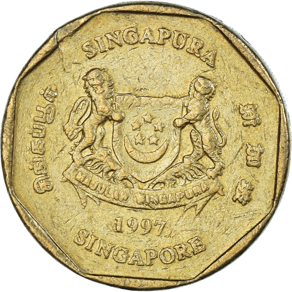 Coin, Singapore, Dollar, 1997 Asian and Middle Eastern Coins