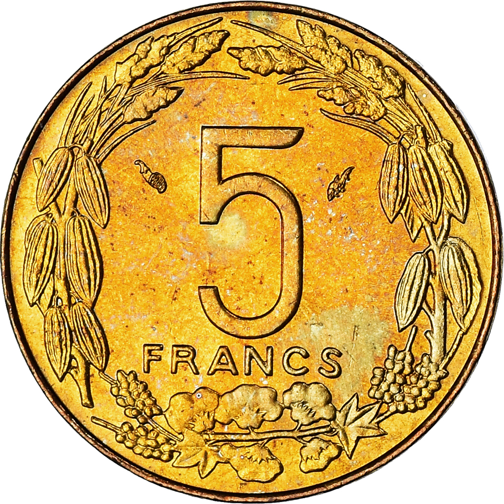 Coin, West African States, 5 Francs, 1978, MS(63), AluminumNickel