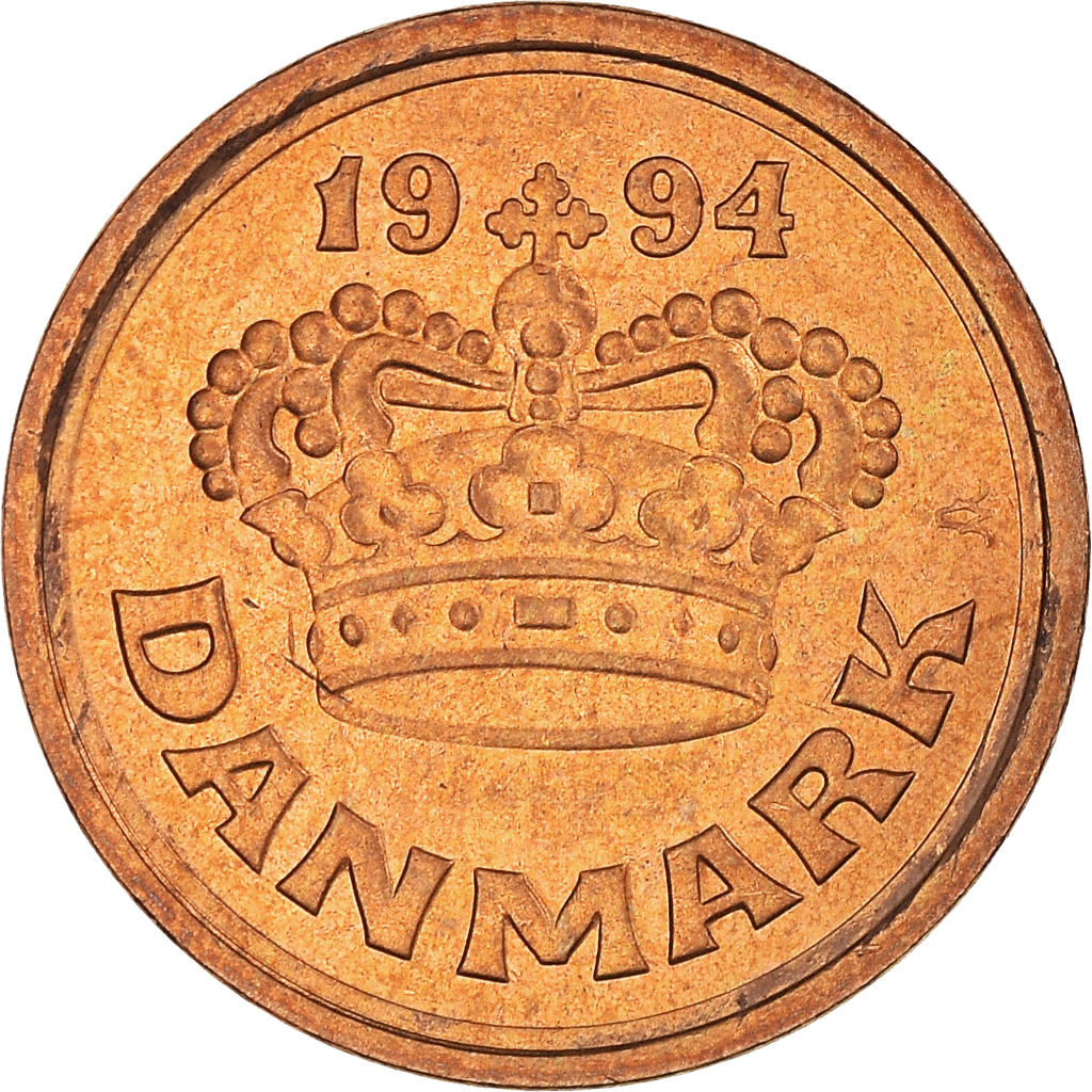 Coin, Denmark, Margrethe II, 25 Öre, 1994, , Bronze, KM868.1(05)