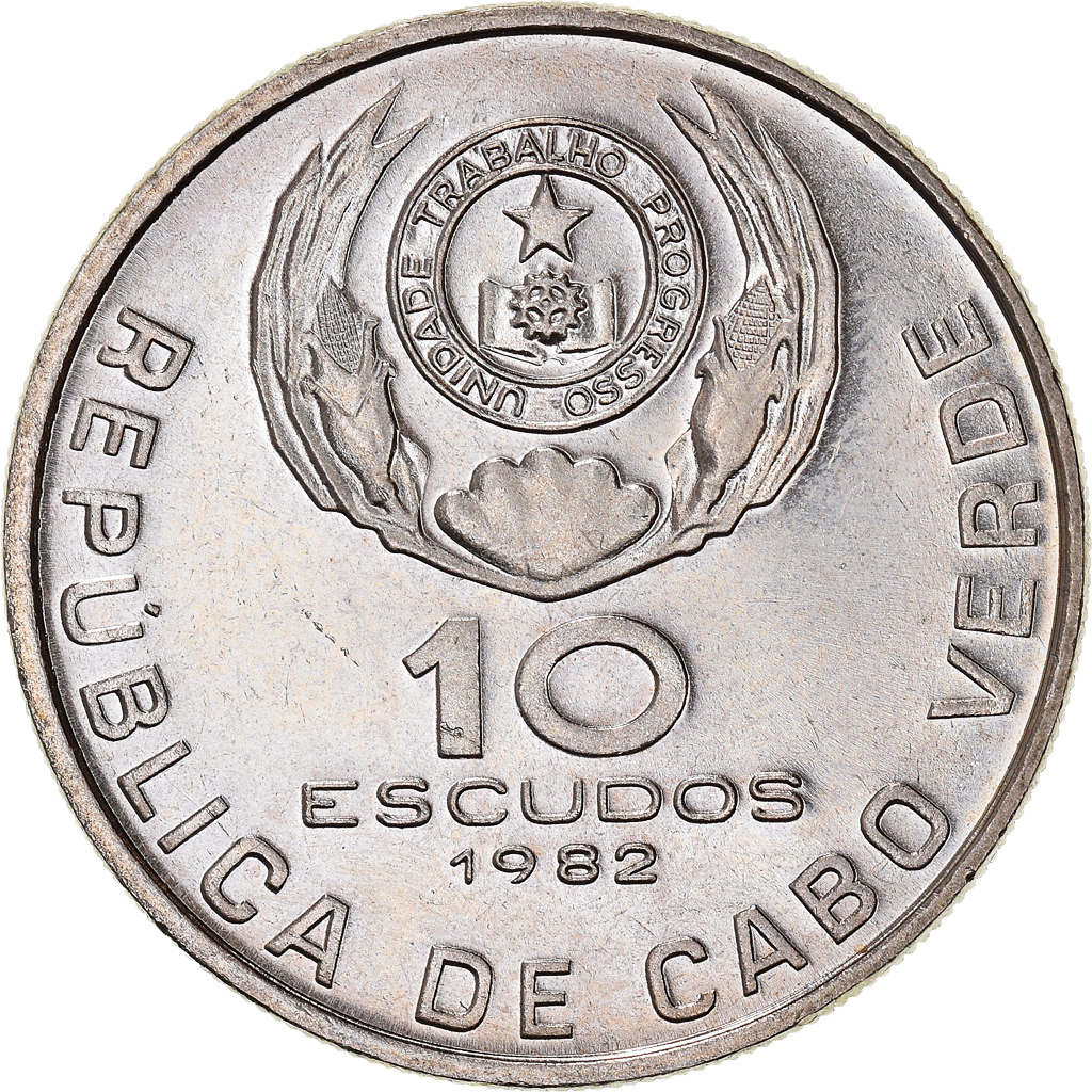 Coin, Cape Verde, 10 Escudos, 1982, , Coppernickel, KM19 African Coins