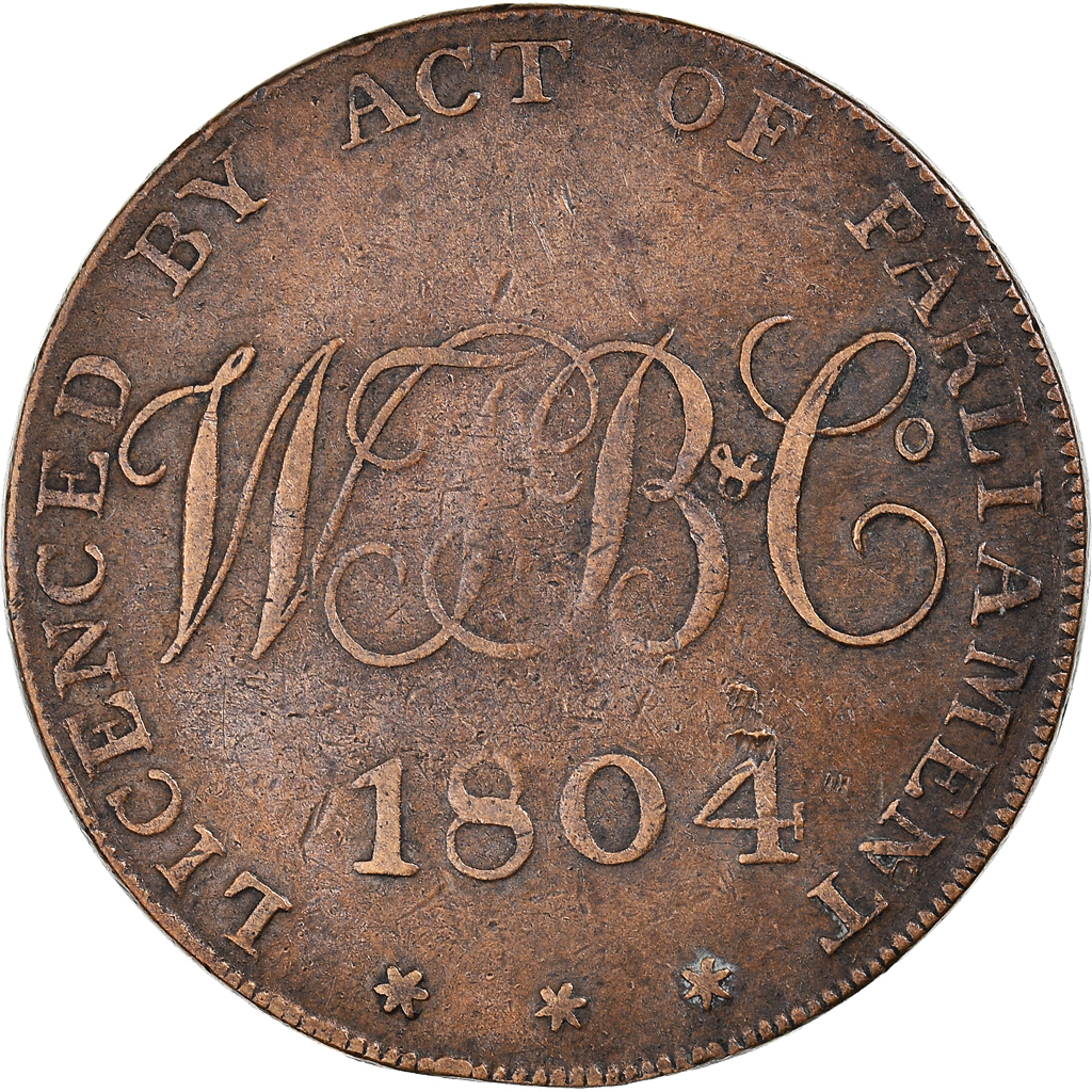 Coin, Ireland, Halfpenny Token, 1804, Dublin, , Copper European Coins