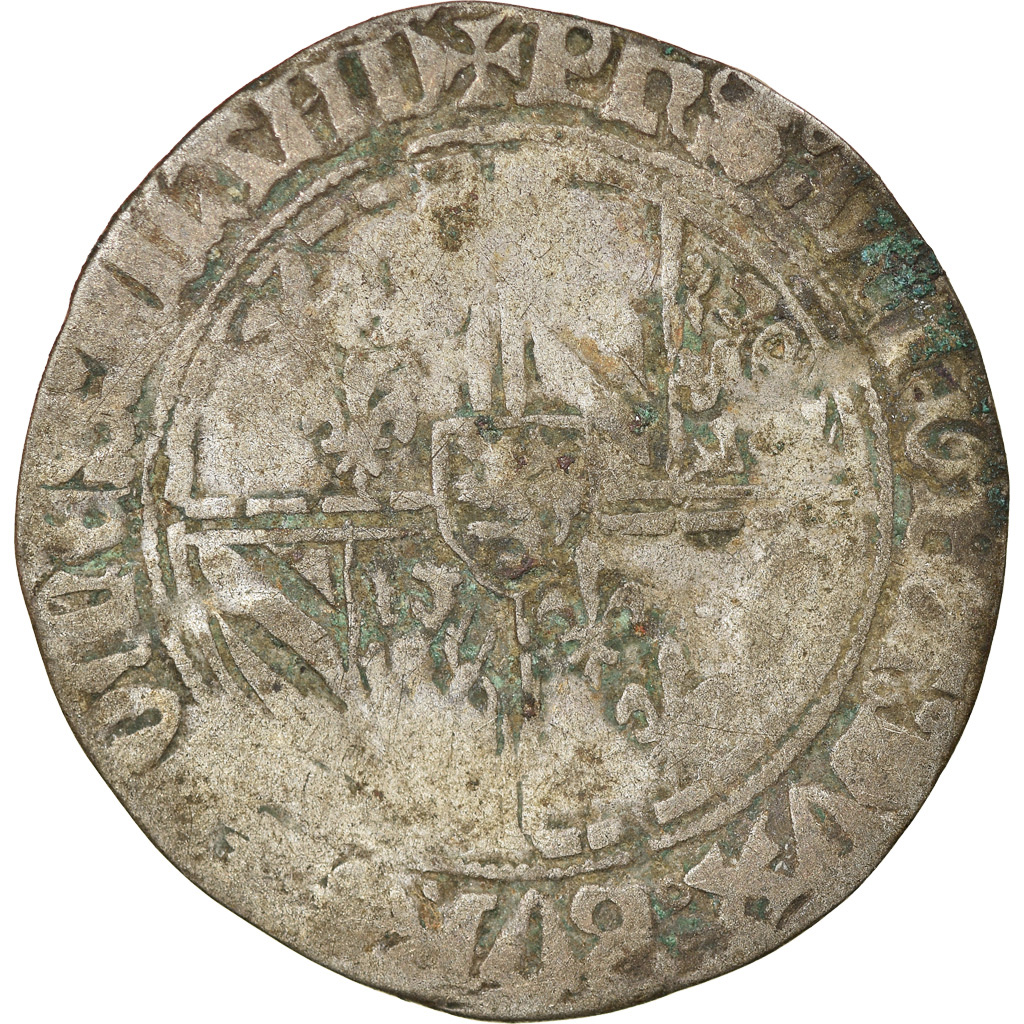 Coin, Belgium, Flanders, Philippe le Bon, Double gros vierlander, Bruges