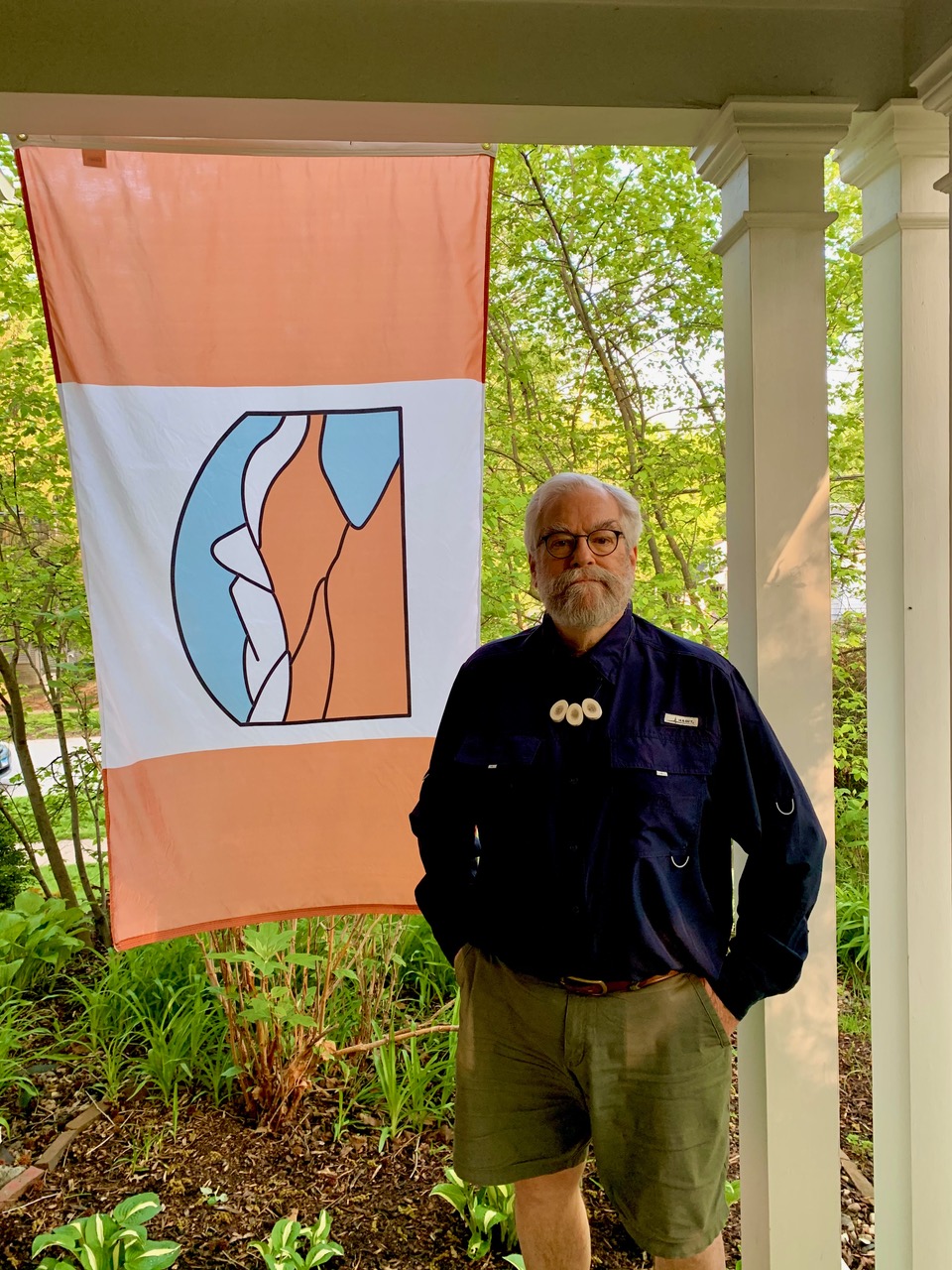 American man waves northern flags south of the border