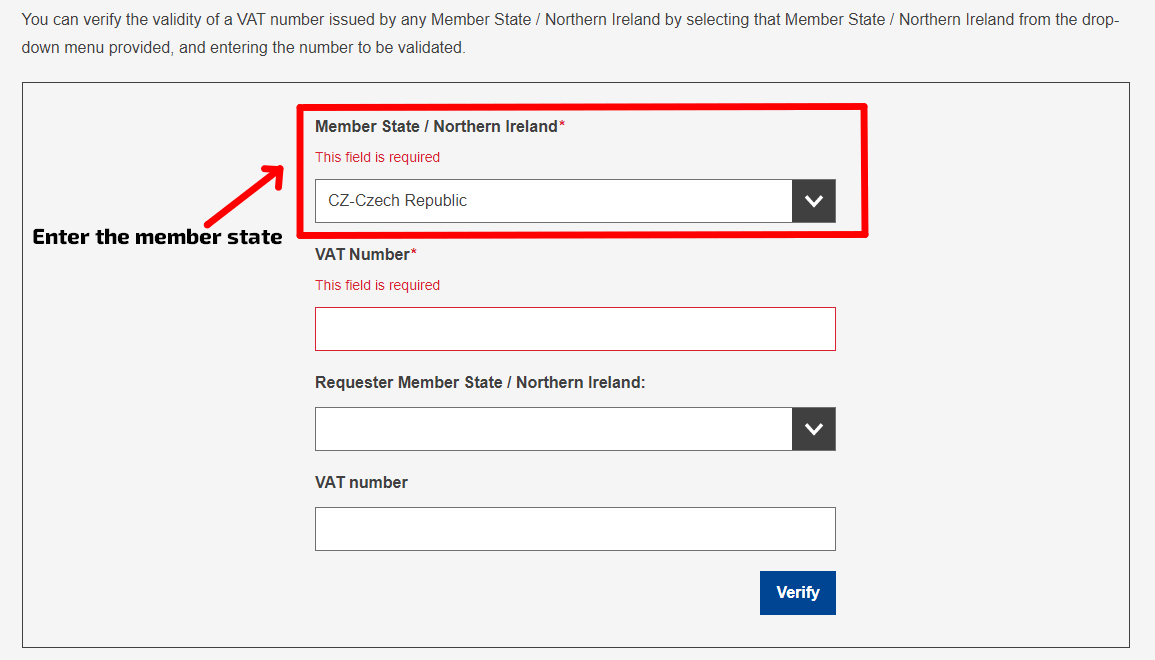 How to verify the validity of a VAT