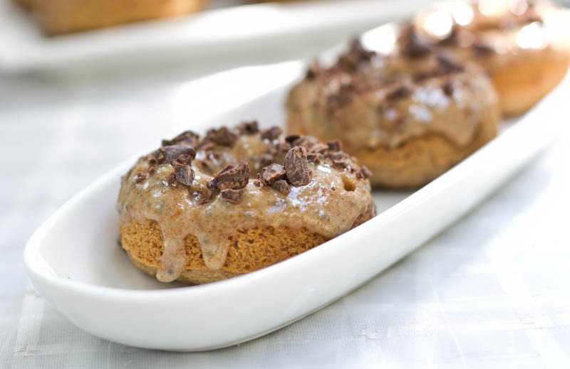 Chocolate Chip Cookie Dough Glazed Doughnuts — Oh She Glows