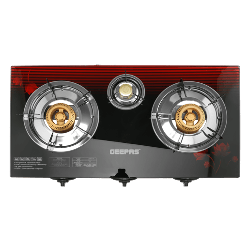 Buy Geepas 3Burner Gas Cooker Size 70Mm, 40Mm & 90Mm Respectively Ergonomic Design, Automatic