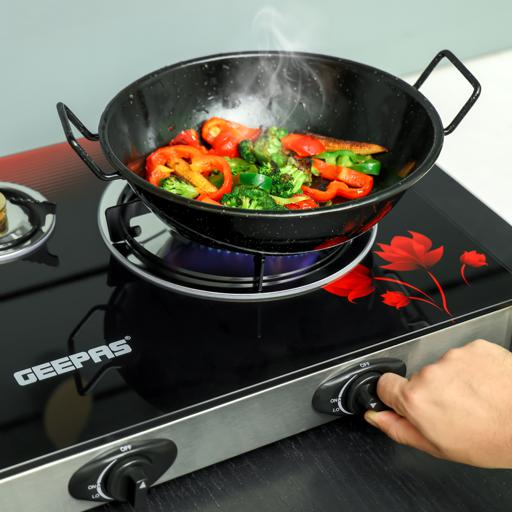 Buy Geepas 3Burner Gas Cooker Size 70Mm, 40Mm & 90Mm Respectively Ergonomic Design, Automatic