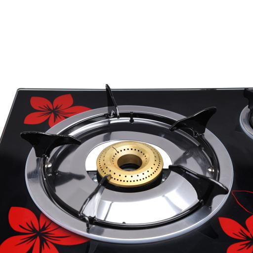Buy Geepas Triple Burner Gas Cooker With Tempered Glass Top Online in