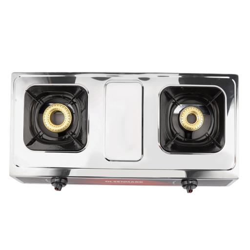 Buy Olsenmark Stainless Steel Double Burner Gas Stove Auto Ignition Cast Iron Pan Burner