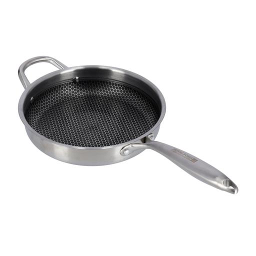Buy Royalford Stainless Steel Fry Pan With Tempered Glass Lid, 24 Cm