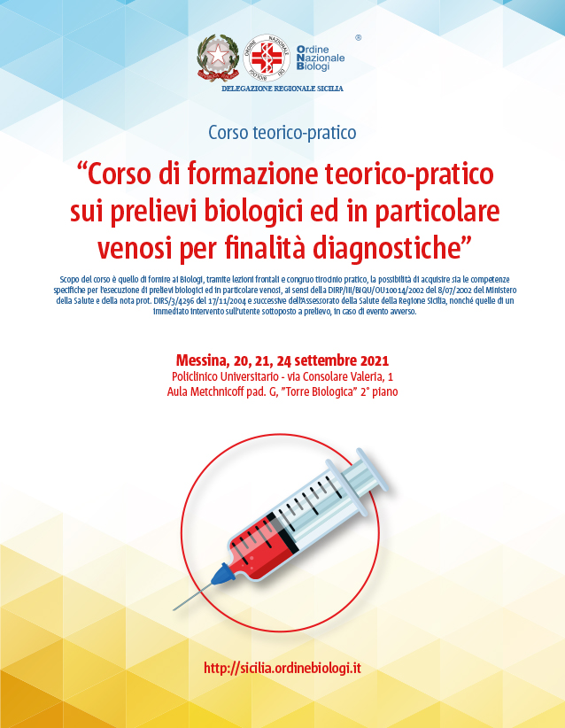 Corso Sui Prelievi Venosi A Messina - Ordine Nazionale Dei Biologi 822_x_638_jpg