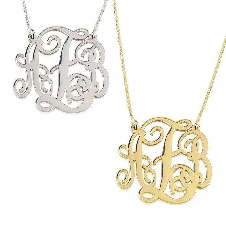 Monogram Necklace Small, Large & Extra Large Monogram Pendant