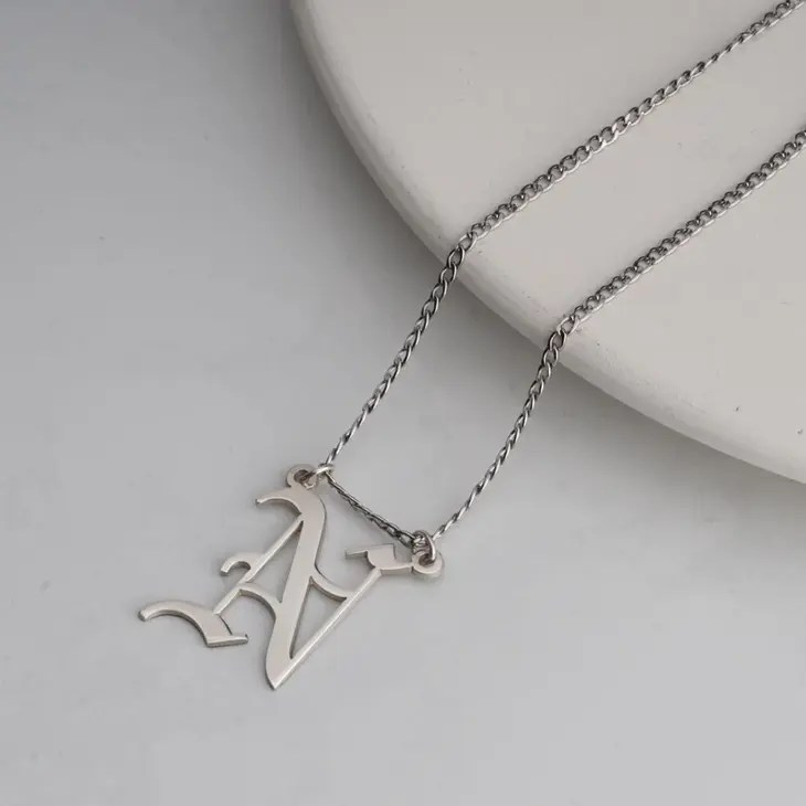 Cuban Link Initial Necklace Initial Necklaces