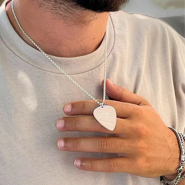 Diamond Guitar Pick Necklace