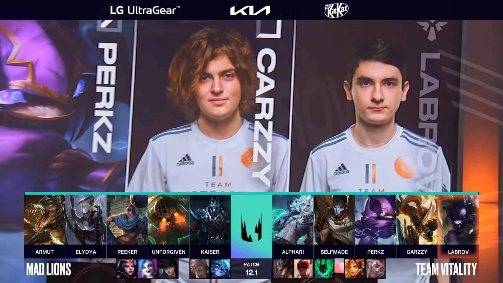 MAD Lions vs Vitality draft in LEC Spring Split 2022 where MAD drafted Karthus and Yasuo