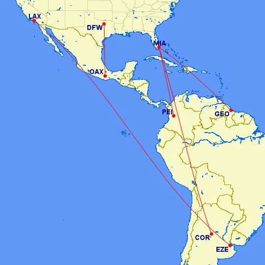American Adding 5 New Routes To Latin America, Including Los Angeles To Buenos Aires One Mile