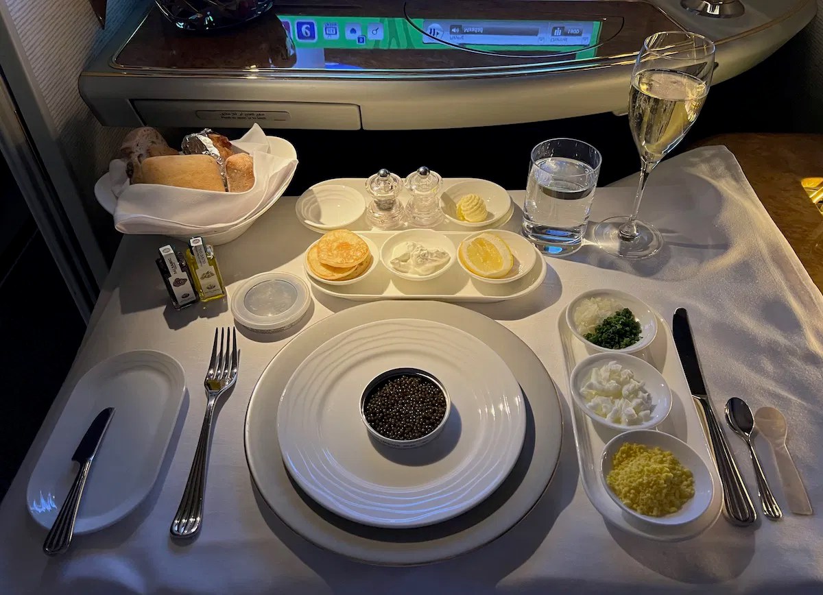Emirates First Class Caviar Now "Unlimited" One Mile at a Time