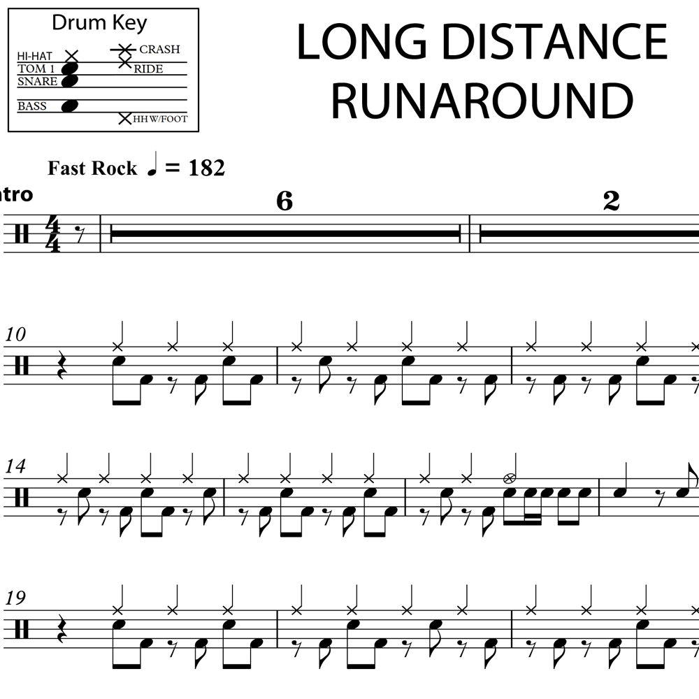 Long Distance Runaround Yes Drum Sheet Music