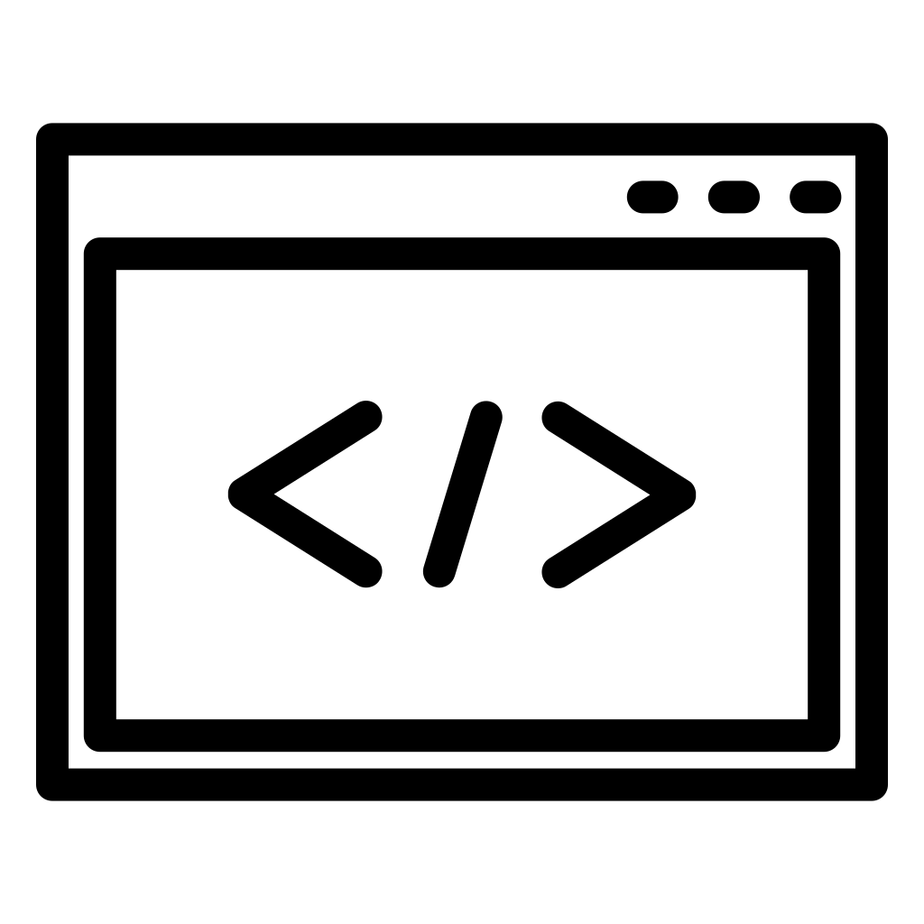 Browser Window With Code Signs In A Circle Svg Png Icon