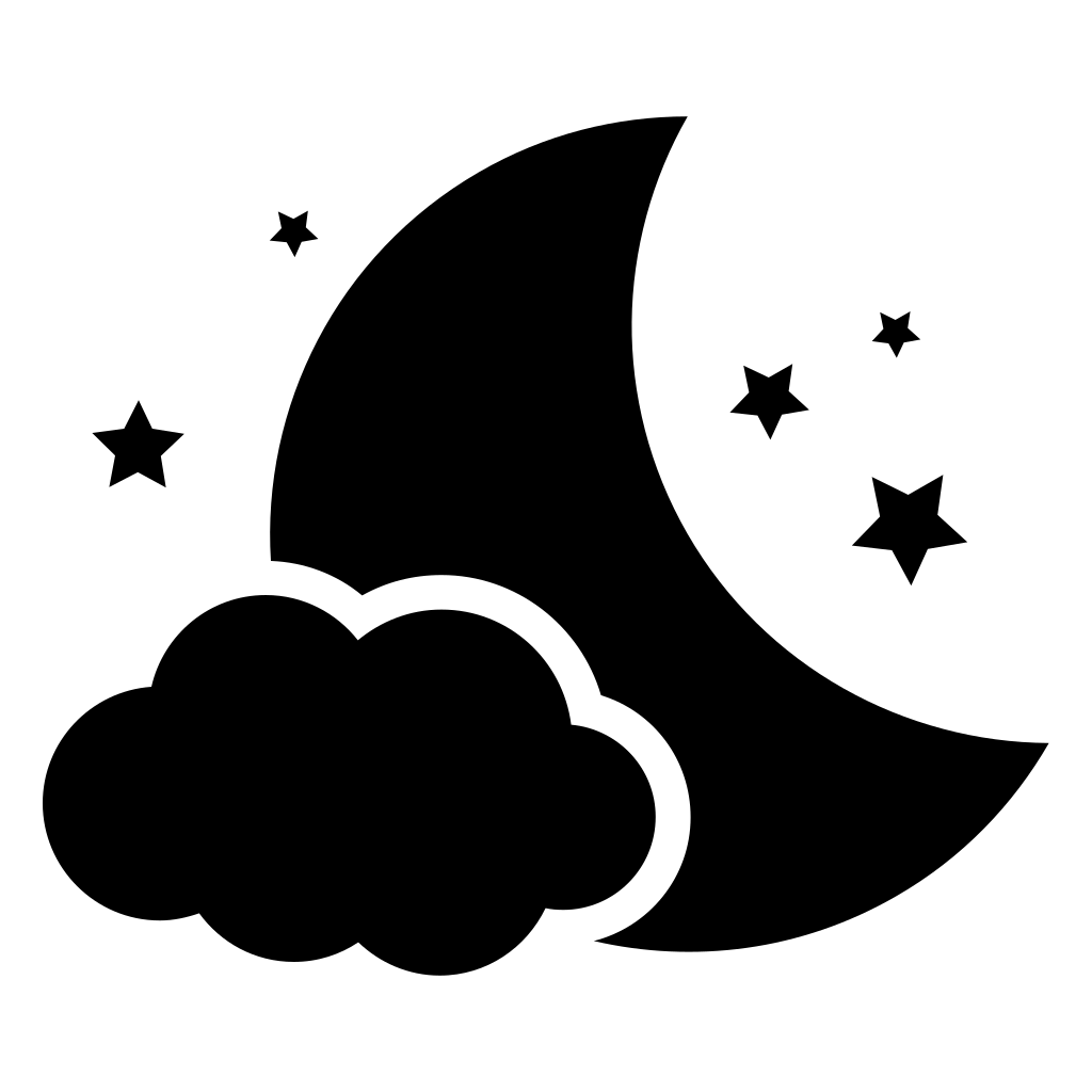 Night Symbol Of The Moon With A Cloud And Stars Svg Png Icon Free