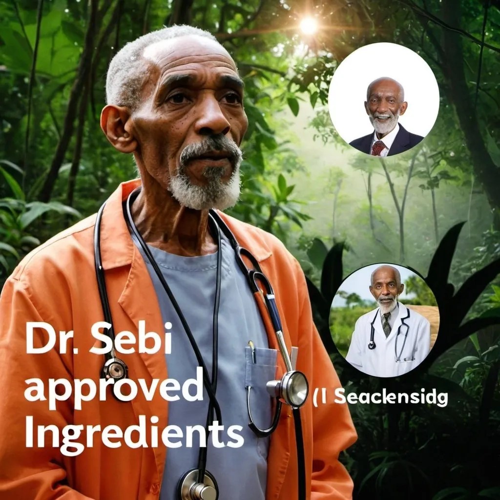 dr sebi on the left part of the screen looking right...