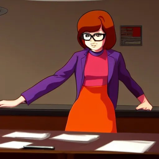 Velma Dinkley from Scooby Doo in court for falsely Stable Diffusion