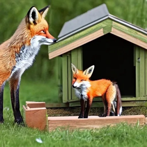 a fox guarding a hen house Stable Diffusion OpenArt