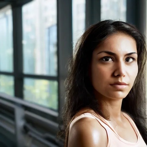 amazonian woman, closeup, stoic, realistic, high Stable Diffusion