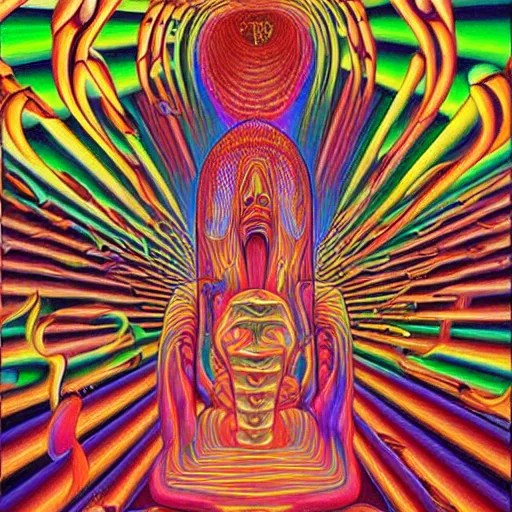 alex grey painting of the dmt waiting room Stable Diffusion