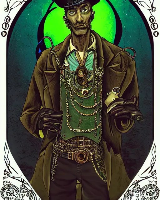 a detailed portrait illustration of a steampunk Stable Diffusion
