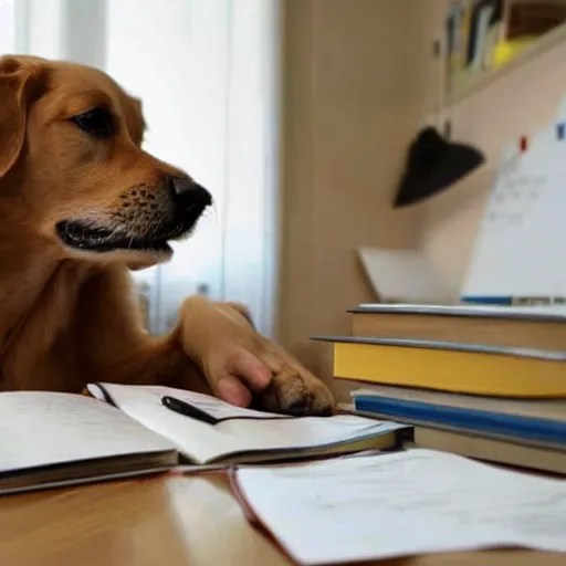 dog doing homework instead of eating it Stable Diffusion OpenArt